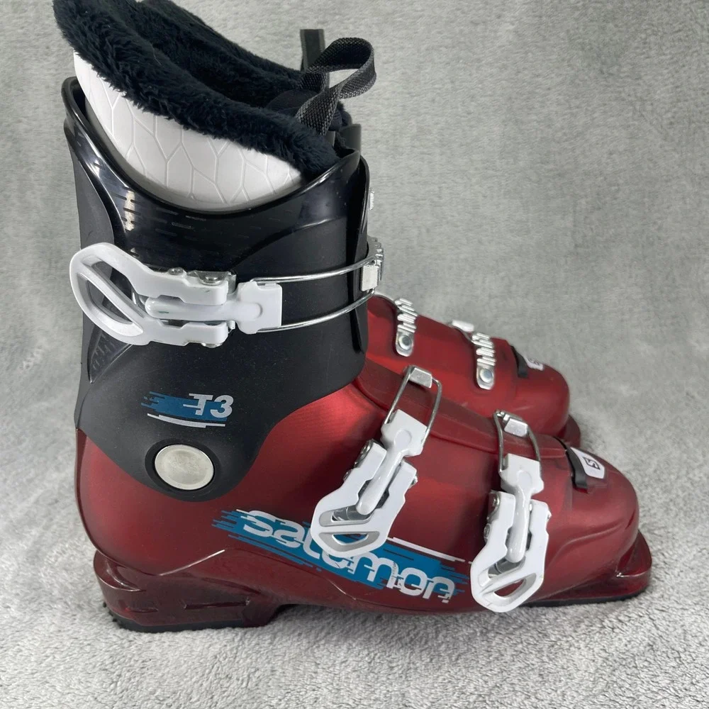 Salomon Ski Boots RT Junior 26-26.5 305mm Red T3 Downhill 3-Buckle Alpine